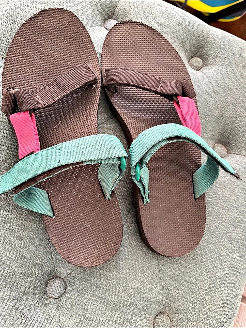 Teva Original Universal Women's Sport Sandals Black, pink & Green US 10